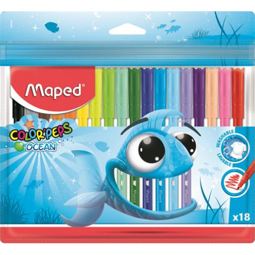Maped Filctoll készlet 2mm kimosható Color Peps Ocean 18 különböző szín