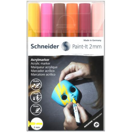 Schneider Akril marker készlet 2mm Paint-It 310 6 különböző szín