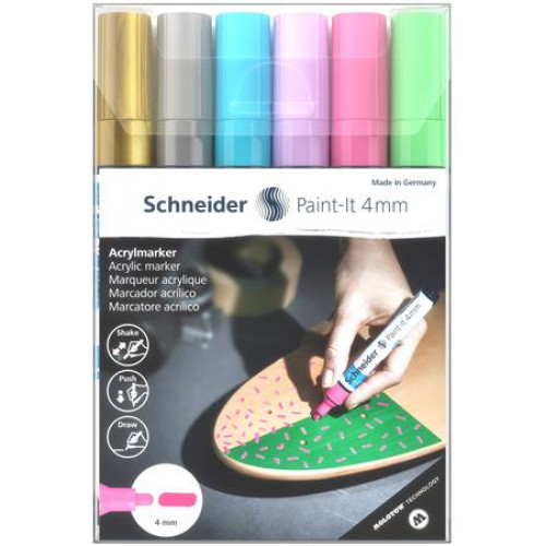 Schneider Akril marker készlet 4mm Paint-It 320 6 különböző szín