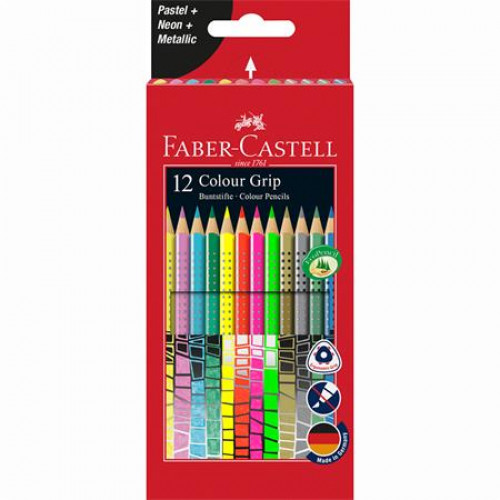 Faber-Castell Színes ceruza készlet háromszögletű Colour Grip 12 különböző szín