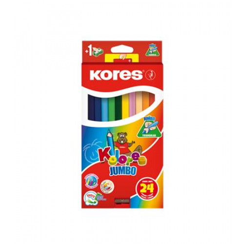 Kores Színes ceruza készlet háromszögletű jumbo Kolores Jumbo 24 különböző szín