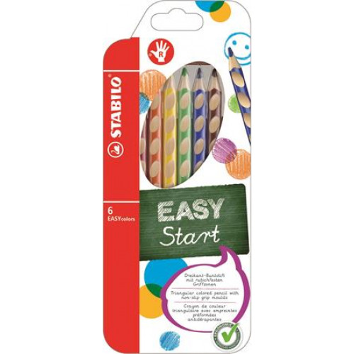 Stabilo Színes ceruza készlet háromszögletű jobbkezes EasyColours 6 különböző szín