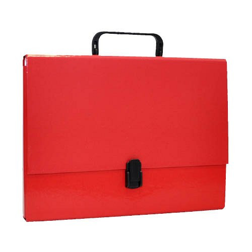 Harmonikamappa irattáska A4 Eco karton 50mm PP fóliával piros