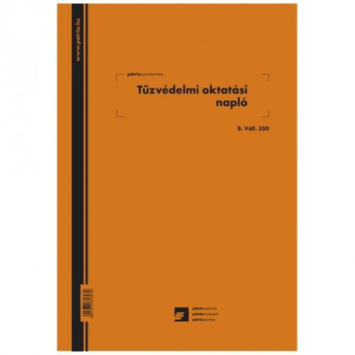 Tűzvédelmi oktatási napló 24 lapos füzet A4 álló