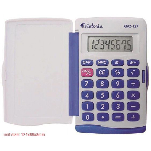 Victoria Számológép zseb fedeles 8 számjegy GVZ-127