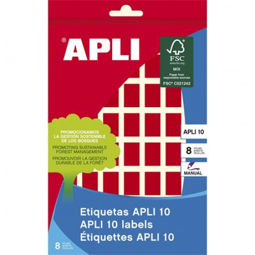 Apli Etikett 12x18mm kézzel írható színes piros 448 etikett/csomag