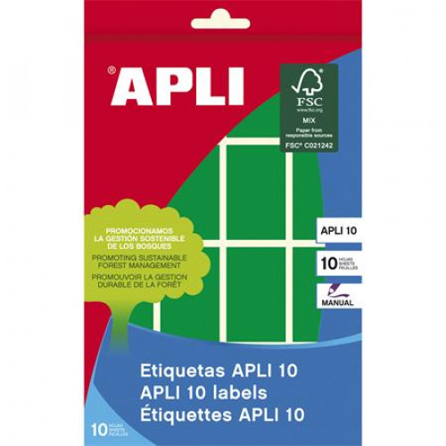 Apli Etikett 25x40mm kézzel írható színes zöld 128 etikett/csomag