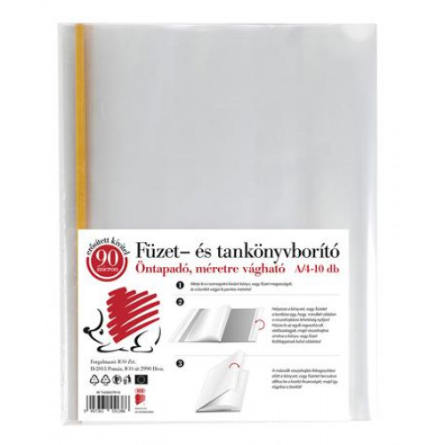 Ico Könyvborító A4 90 mikron víztiszta öntapadó csíkkal Süni