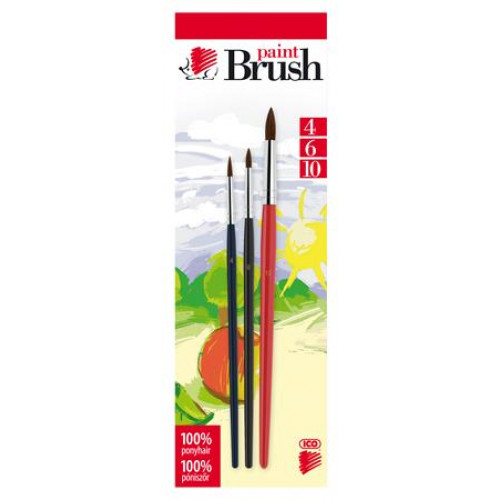 Ico Ecsetkészlet no. 4-6-10 fa Süni vegyes színek