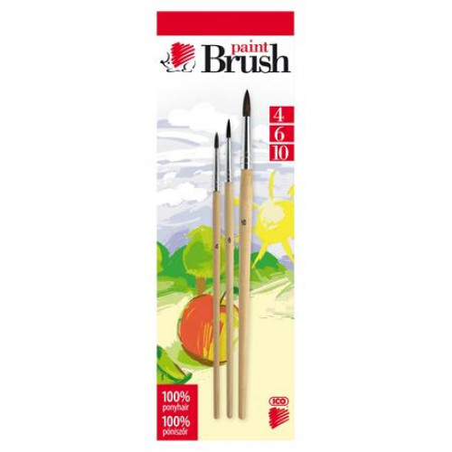 Ico Ecsetkészlet no. 4-6-10 fa Süni natúr