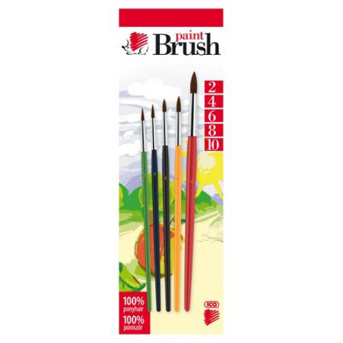 Ico Ecsetkészlet no. 2-4-6-8-10 fa Süni vegyes színek