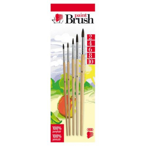 Ico Ecsetkészlet no. 2-4-6-8-10 fa Süni natúr