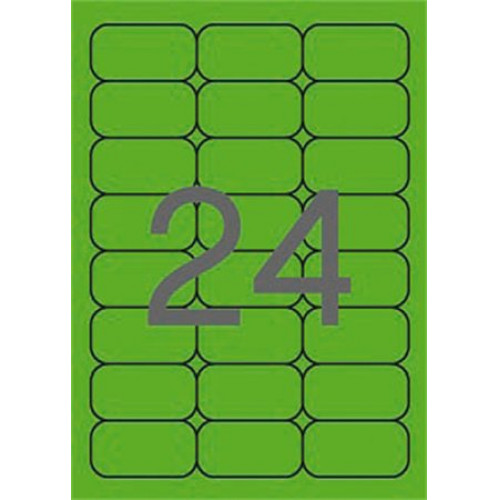 Apli Etikett 64x33,9mm színes kerekített sarkú neon zöld 480 etikett/csomag