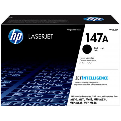Hp W1470A Lézertoner Laserjet Enterprise M611DN M635H nyomtatókhoz 147A fekete 10,5k