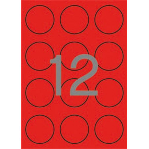 Apli Etikett 60mm kör színes neon piros 240 etikett/csomag