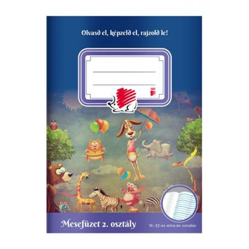 Ico Olvasónapló tűzött A5 32 lap 2. osztály Süni Mesefüzet