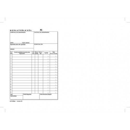 Victoria Szállítólevél 25x4 A5 B.10-70