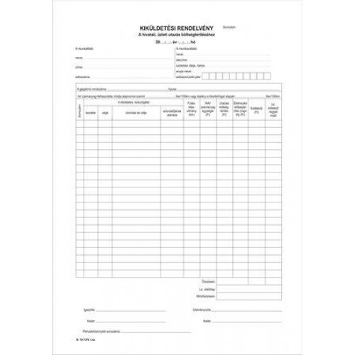 Victoria Kiküldetési rendelvény belföldi 25x2 A4 B.18-73
