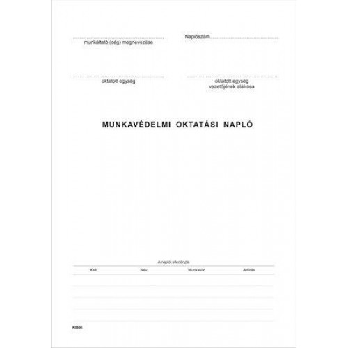 Victoria Munkavédelmi oktatási napló 40 oldal A4