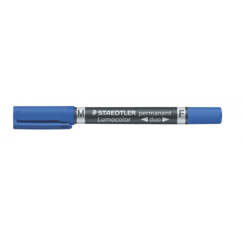 Staedtler Alkoholos marker F/M 0,6/1,5mm kúpos kétvégű Lumocolor Duo 348 kék
