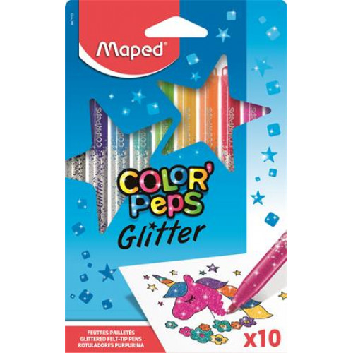 Maped Filctoll készlet 2,8mm csillámos ColorPeps Glitter 10 különböző szín