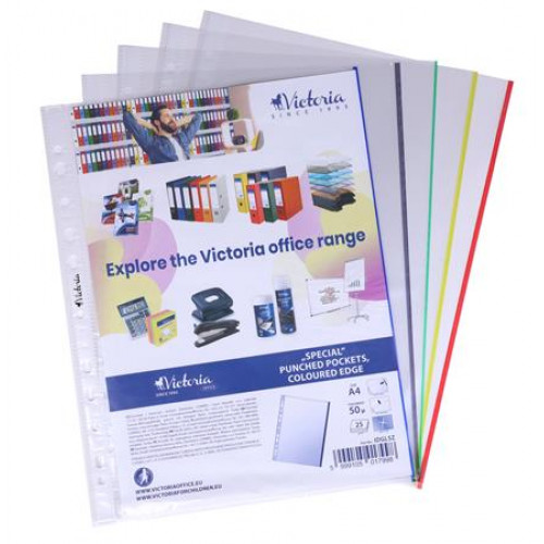 Victoria Office Genotherm lefűzhető színes szélű A4 50 mikron víztiszta vegyes színek