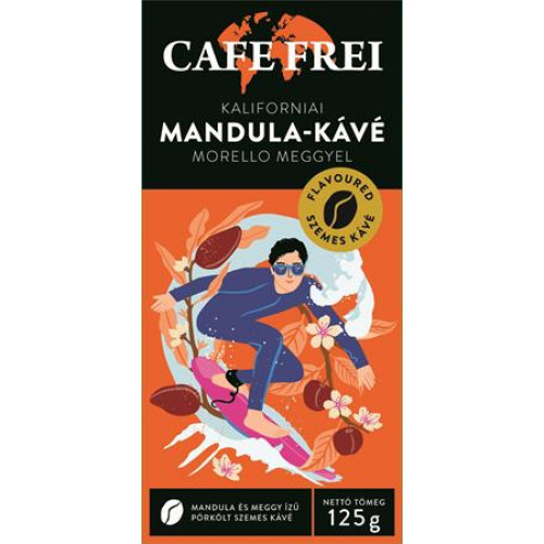Cafe Frei Kávé pörkölt szemes 125g Kaliforniai mandula morello meggyel