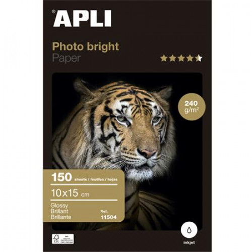Apli Fotópapír tintasugaras 10x15cm 240g fényes Photo Bright
