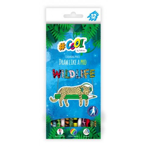 Cool By Victoria Színes ceruza készlet háromszögletű Wildlife 12 különböző szín