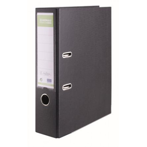 Donau Iratrendező 80mm A4 PP élvédő sínnel Premium fekete