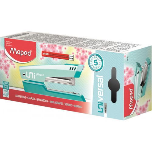 Maped Tűzőgép 24/6 26/6 25 lap Universal Metal Half-Strip Pastel pasztell türkiz