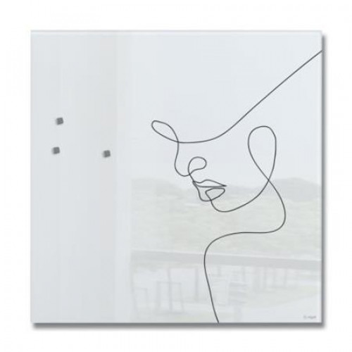 Sigel Mágneses üvegtábla 48x48x1,5cm Artverum vonalrajzos