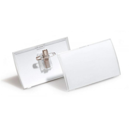 Durable Névkitűző csíptetővel és tűvel PP 40x75mm Click Fold