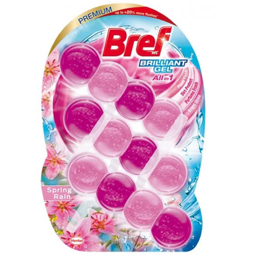 Bref WC illatosító golyók 3x42g Brilliant Gel Spring Rain