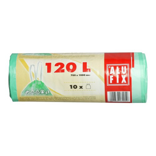 Alufix Szemeteszsák 120l zárószalagos (zöld) HDPE 10db 20mic.
