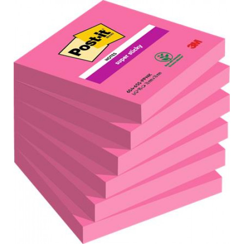 3M Postit Öntapadó jegyzettömb 76x76mm 6x90lap Super Sticky pink